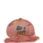 Chanel Vintage Timeless Clutch Rose Pink Brocade Silk Gold Hardware