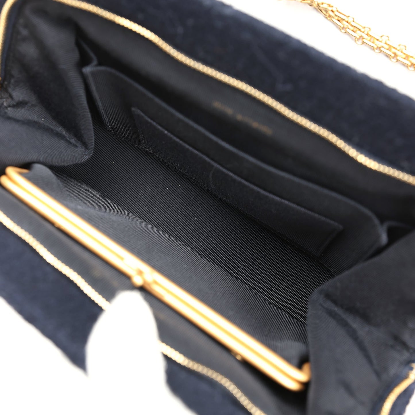 Chanel Vintage Shoulder Bag Navy Tweed Gold Hardware