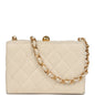 Chanel Vintage Box Clutch Bag Beige Lambskin Gold Hardware