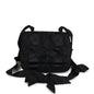 Chanel Vintage Mini Bow Shoulder Bag Black Satin Gold Hardware
