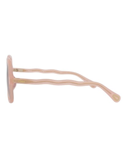 Chloé Kids Unisex Square/Rectangle Pink Pink Brown Fashion Designer Eyewear