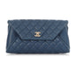 Chanel Blue Quilted Lambskin Fold Up Again Clutch