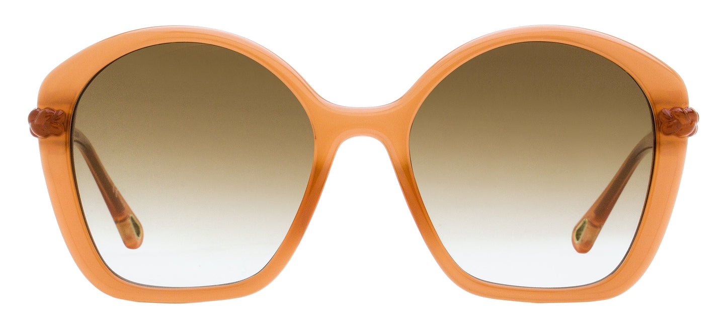 Chloe Geometric Braided Sunglasses CH0003S 002 Coral 55mm