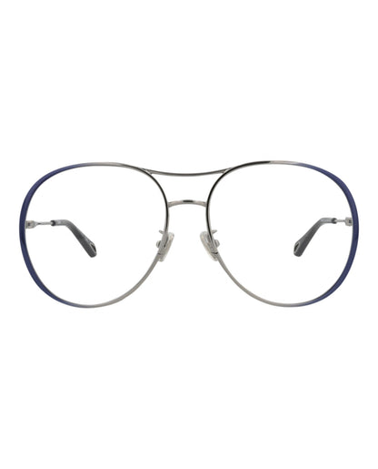 Chloé Womens Aviator Blue Blue Transparent Fashion Designer Eyewear Blue Blue Transparent