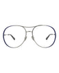Chloé Womens Aviator Blue Blue Transparent Fashion Designer Eyewear Blue Blue Transparent