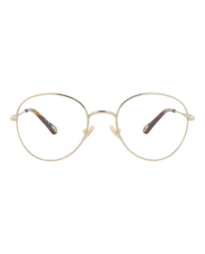 Chloé Womens Round/Oval Gold Gold Transparent Fashion Designer Eyewear