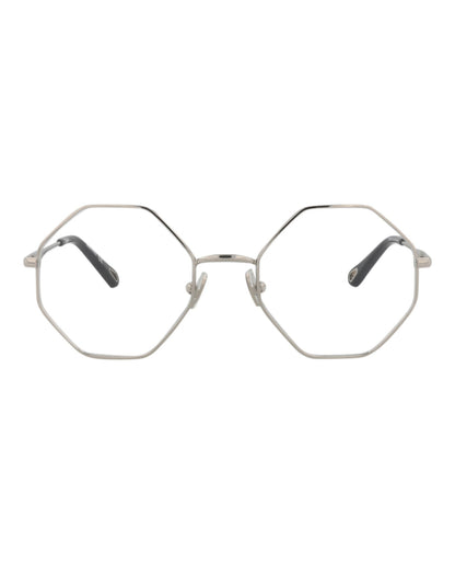 Chloé Womens Square/Rectangle Silver Silver Transparent Fashion Designer Eyewear Silver Silver Transparent