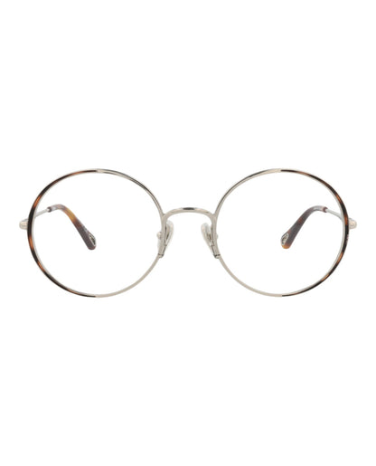 Chloé Womens Round/Oval Silver Silver Transparent Fashion Designer Eyewear
