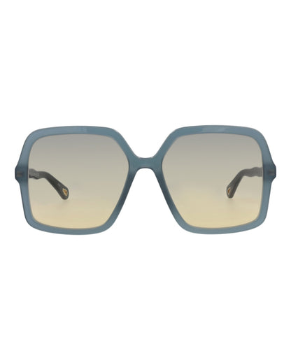 Chloé Womens Square/Rectangle Blue Blue Blue Fashion Designer Eyewear