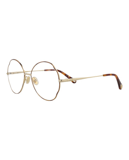 Chloé Womens Round/Oval Havana Gold Transparent Fashion Designer Eyewear