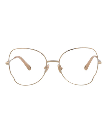 Chloé Womens Round/Oval Gold Gold Transparent Fashion Designer Eyewear Gold Gold Transparent