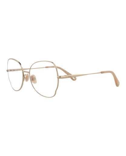Chloé Womens Round/Oval Gold Gold Transparent Fashion Designer Eyewear
