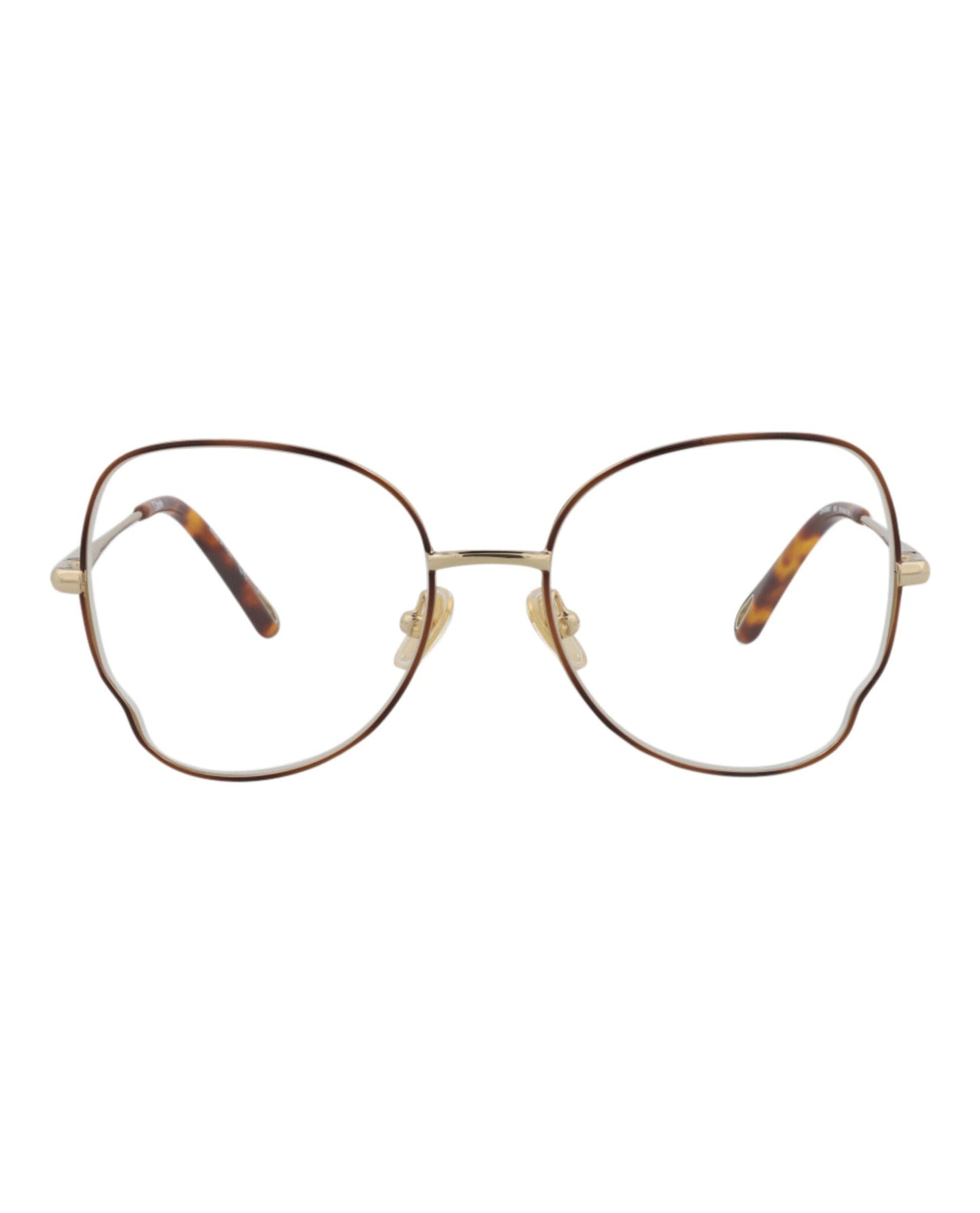 Chloé Womens Round/Oval Havana Gold Transparent Fashion Designer Eyewear Havana Gold Transparent