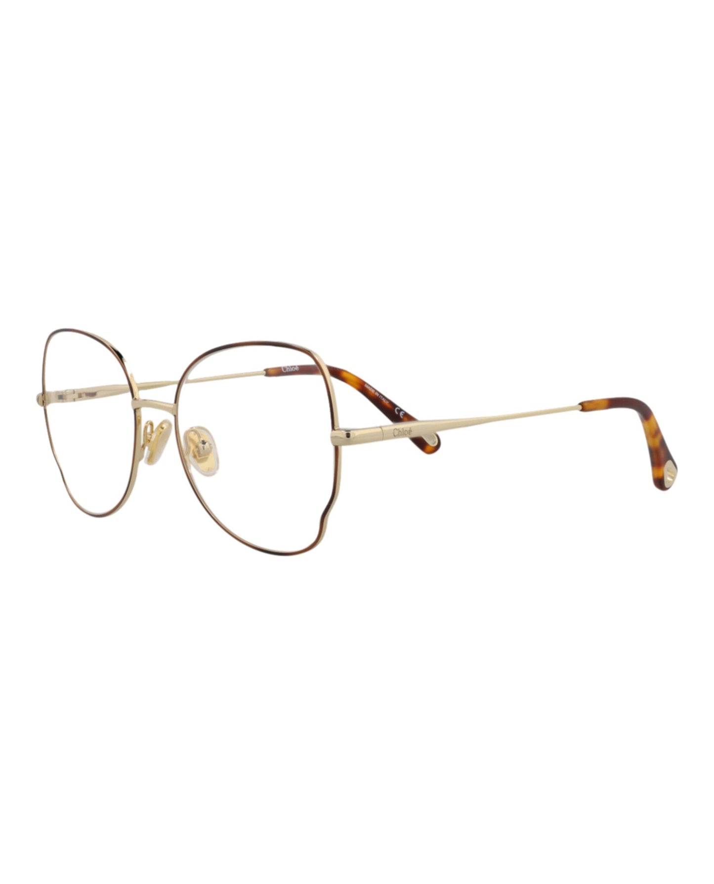 Chloé Womens Round/Oval Havana Gold Transparent Fashion Designer Eyewear