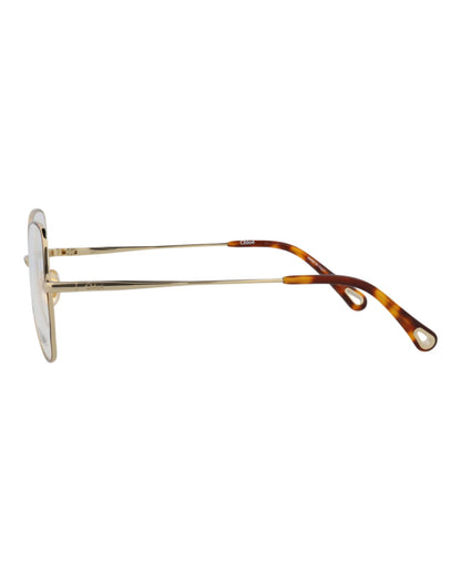 Chloé Womens Round/Oval Havana Gold Transparent Fashion Designer Eyewear
