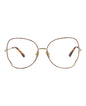 Chloé Womens Cat Eye Havana Gold Transparent Fashion Designer Eyewear Havana Gold Transparent