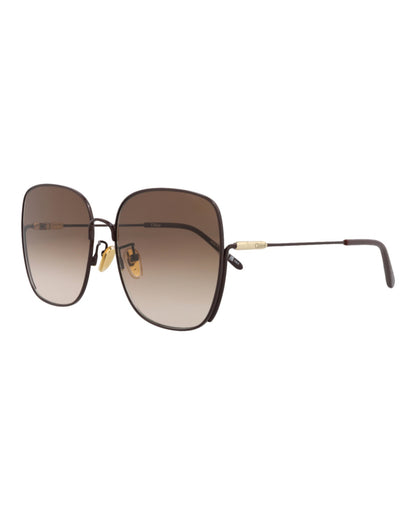 Chloé Womens Square/Rectangle Burgundy Burgundy Brown Fashion Designer Eyewear