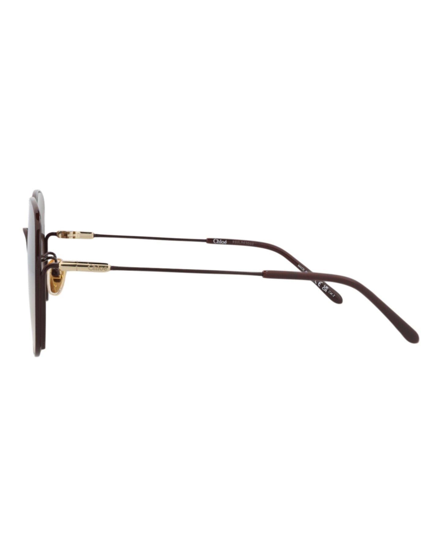 Chloé Womens Square/Rectangle Burgundy Burgundy Brown Fashion Designer Eyewear