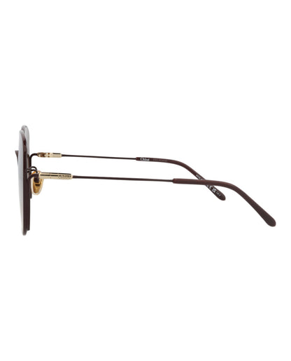Chloé Womens Square/Rectangle Burgundy Burgundy Brown Fashion Designer Eyewear