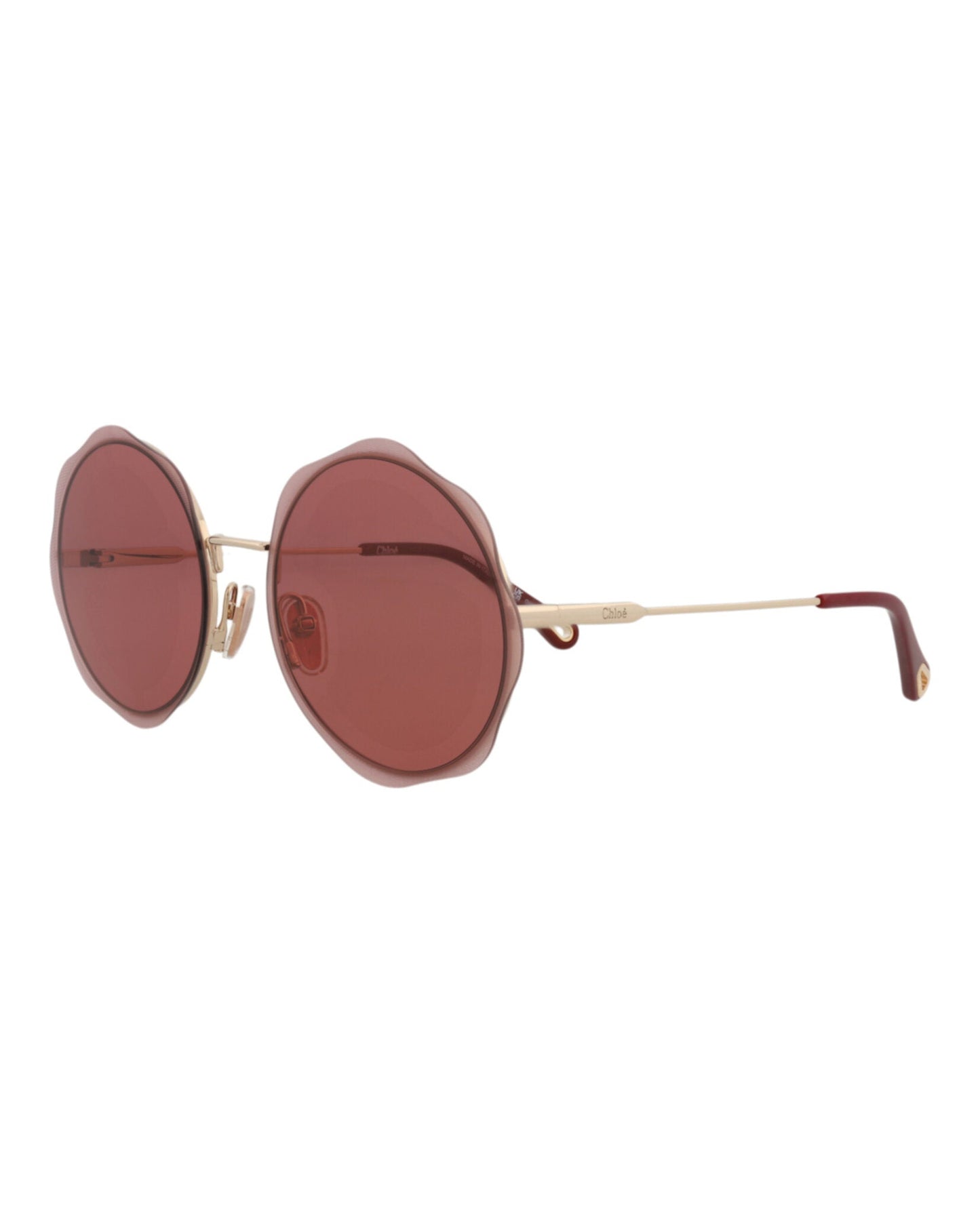 Chloé Womens Round/Oval Gold Gold Red Fashion Designer Eyewear