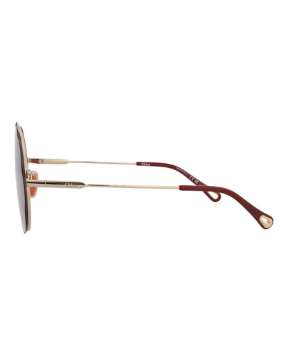 Chloé Womens Round/Oval Gold Gold Red Fashion Designer Eyewear