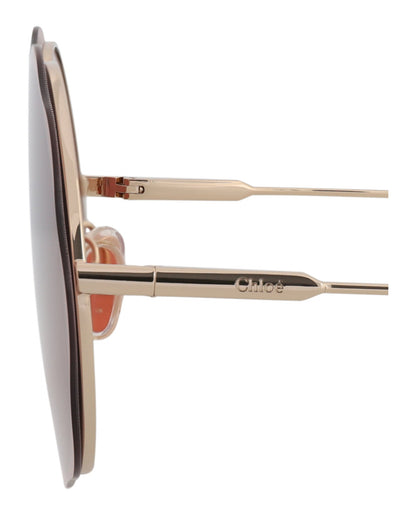 Chloé Womens Round/Oval Gold Gold Red Fashion Designer Eyewear