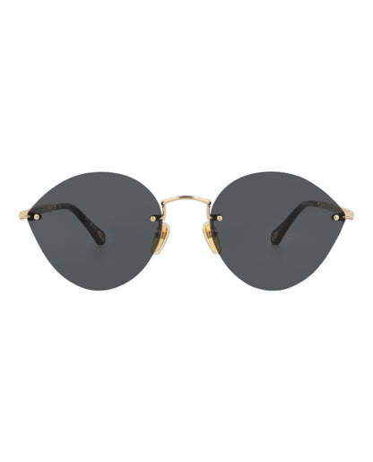 Chloé Womens Cat Eye Gold Gold Grey Fashion Designer Eyewear
