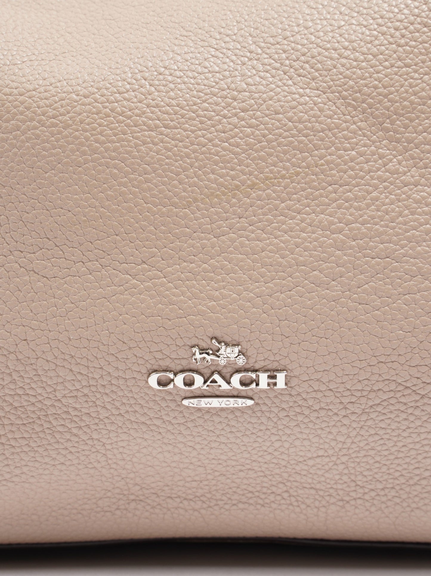 Coach Shoulder Bag Beige Leather One SIze