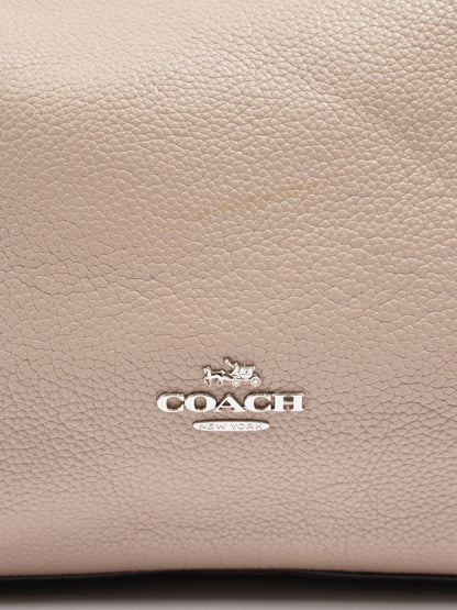 Coach Shoulder Bag Beige Leather One SIze