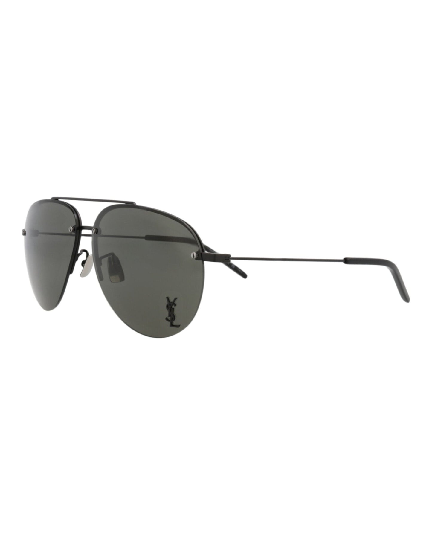 Saint Laurent Unisex Aviator Black Black Grey Fashion Designer Eyewear