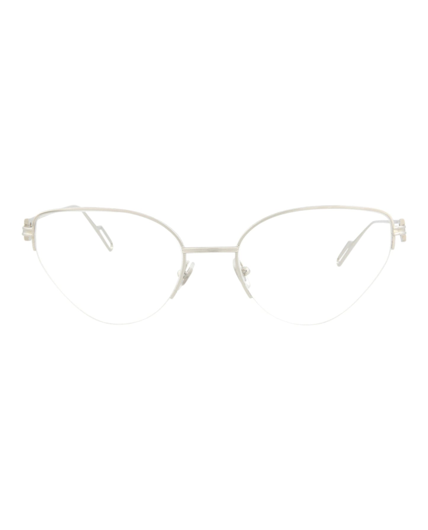 Cartier Womens Cat Eye Silver Silver Transparent Fashion Designer Eyewear