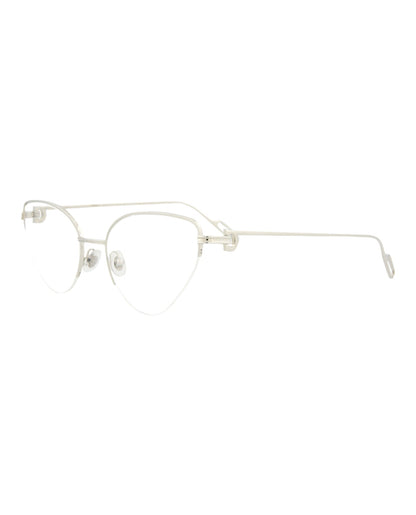 Cartier Womens Cat Eye Silver Silver Transparent Fashion Designer Eyewear