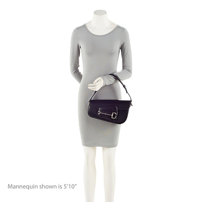 Gucci Calfskin Horsebit 1955 Asymmetric Small Shoulder Bag