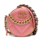 Chanel 19 Round Lambskin Clutch With Chain (SHG-62C0pv)