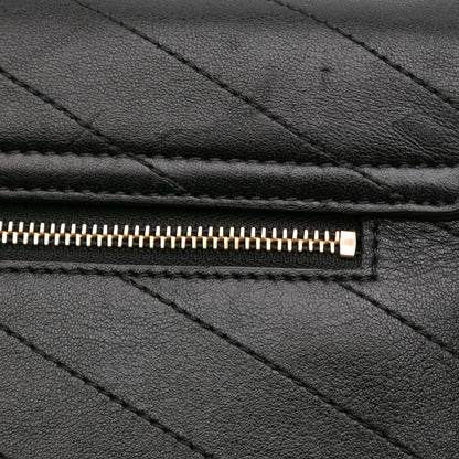Chanel CC Chevron Calfskin Envelope Clutch