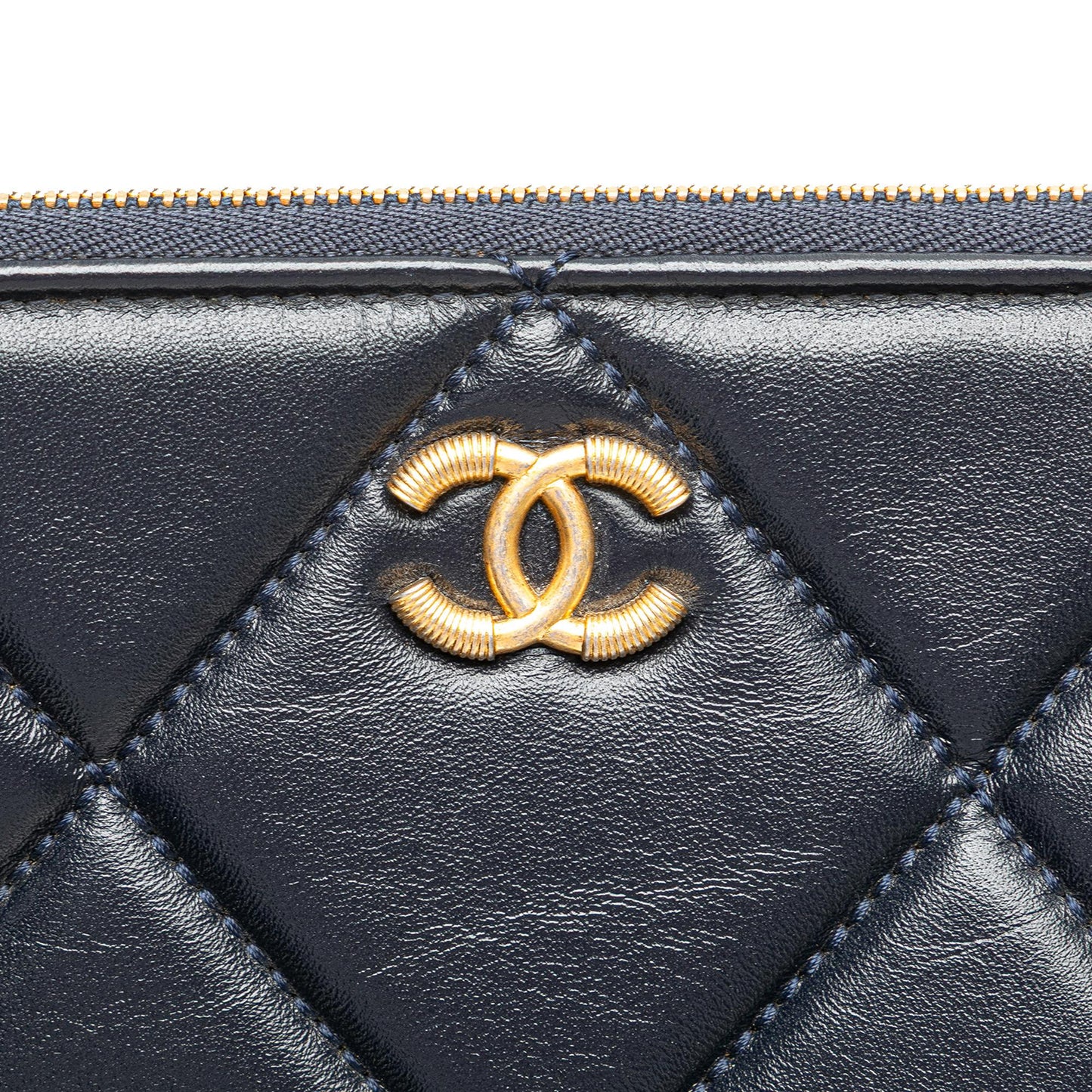 Chanel CC Large Quilted Lambskin O Case Clutch