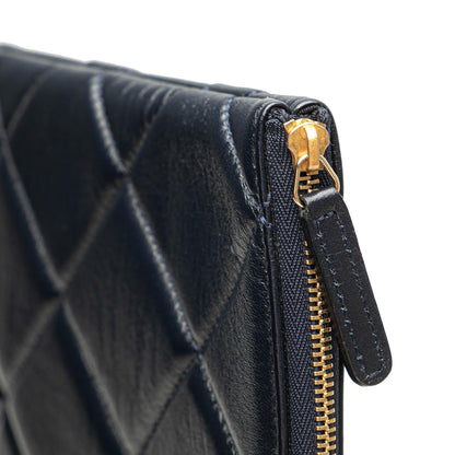 Chanel CC Large Quilted Lambskin O Case Clutch