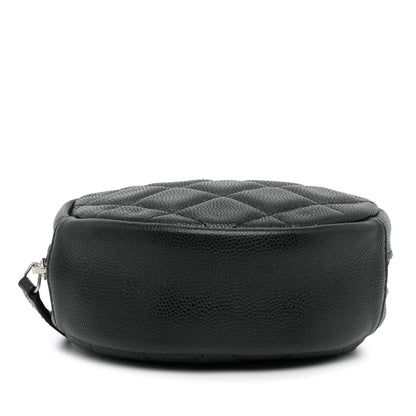 Chanel CC Quilted Caviar Round Clutch With Chain (SHG-Zm82jl)