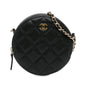 Chanel CC Quilted Caviar Round Clutch With Chain (SHG-ov2ka3)