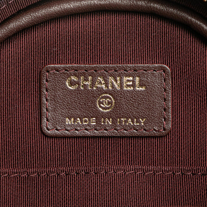 Chanel CC Quilted Caviar Round Clutch With Chain