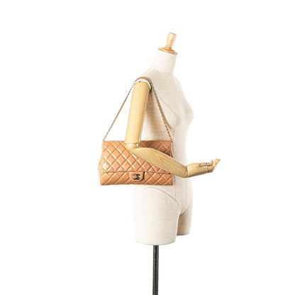 Chanel CC Quilted Lambskin Clutch With Chain