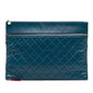 Chanel CC Quilted Lambskin Multi Zip Clutch