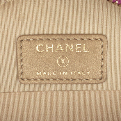 Chanel CC Quilted Lambskin Pearl Crush Round Clutch with Chain (SHG-oOV0JN)