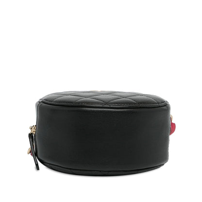 Chanel CC Quilted Lambskin Ribbon Round Clutch With Chain (SHG-oOGi2u)