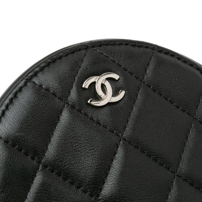 Chanel CC Quilted Lambskin Round Clutch with Chain