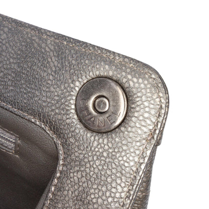 Chanel CC Quilted Metallic Caviar Clutch
