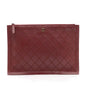 Chanel CC Stitched Lambskin Clutch