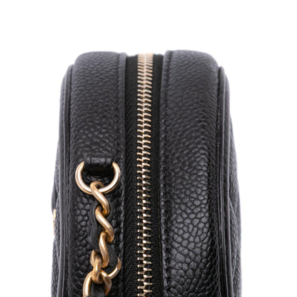 Chanel Caviar CC Filigree Round Clutch with Chain