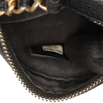 Chanel Caviar CC Filigree Round Clutch with Chain