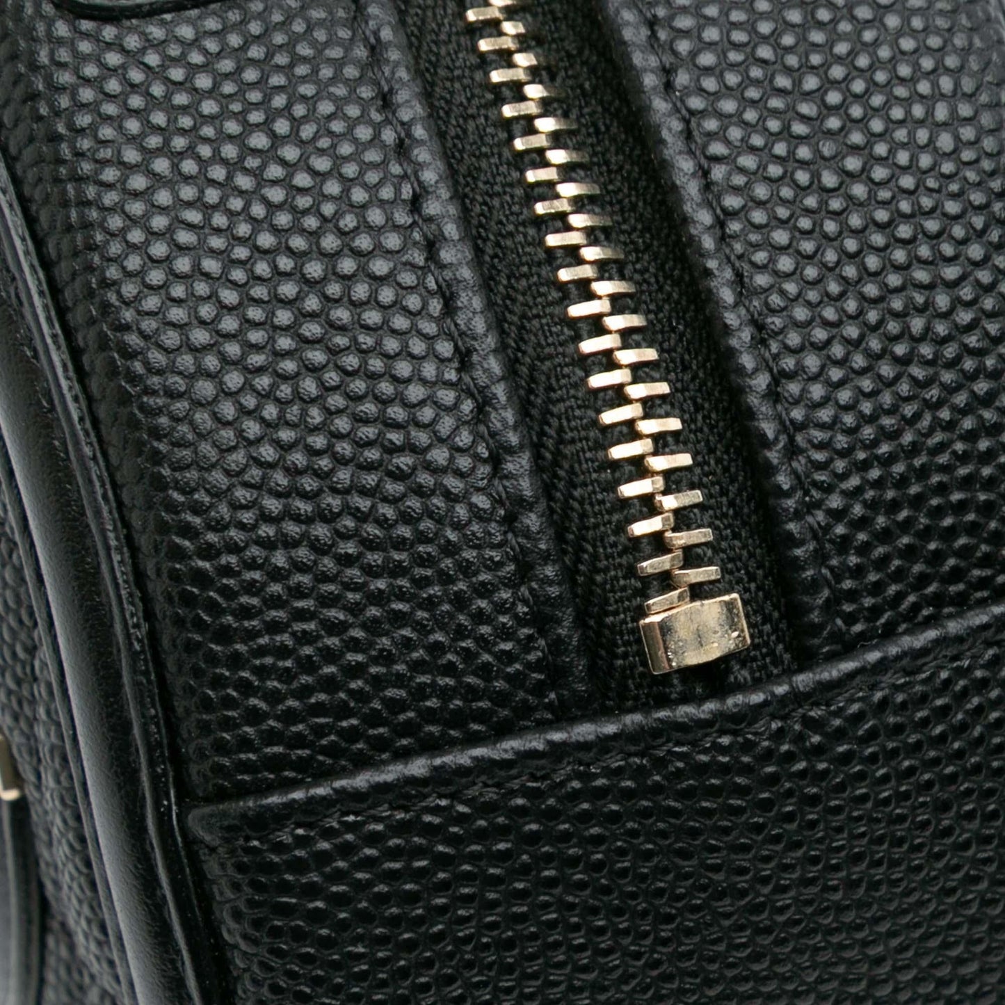 Chanel Caviar CC Filigree Round Clutch with Chain